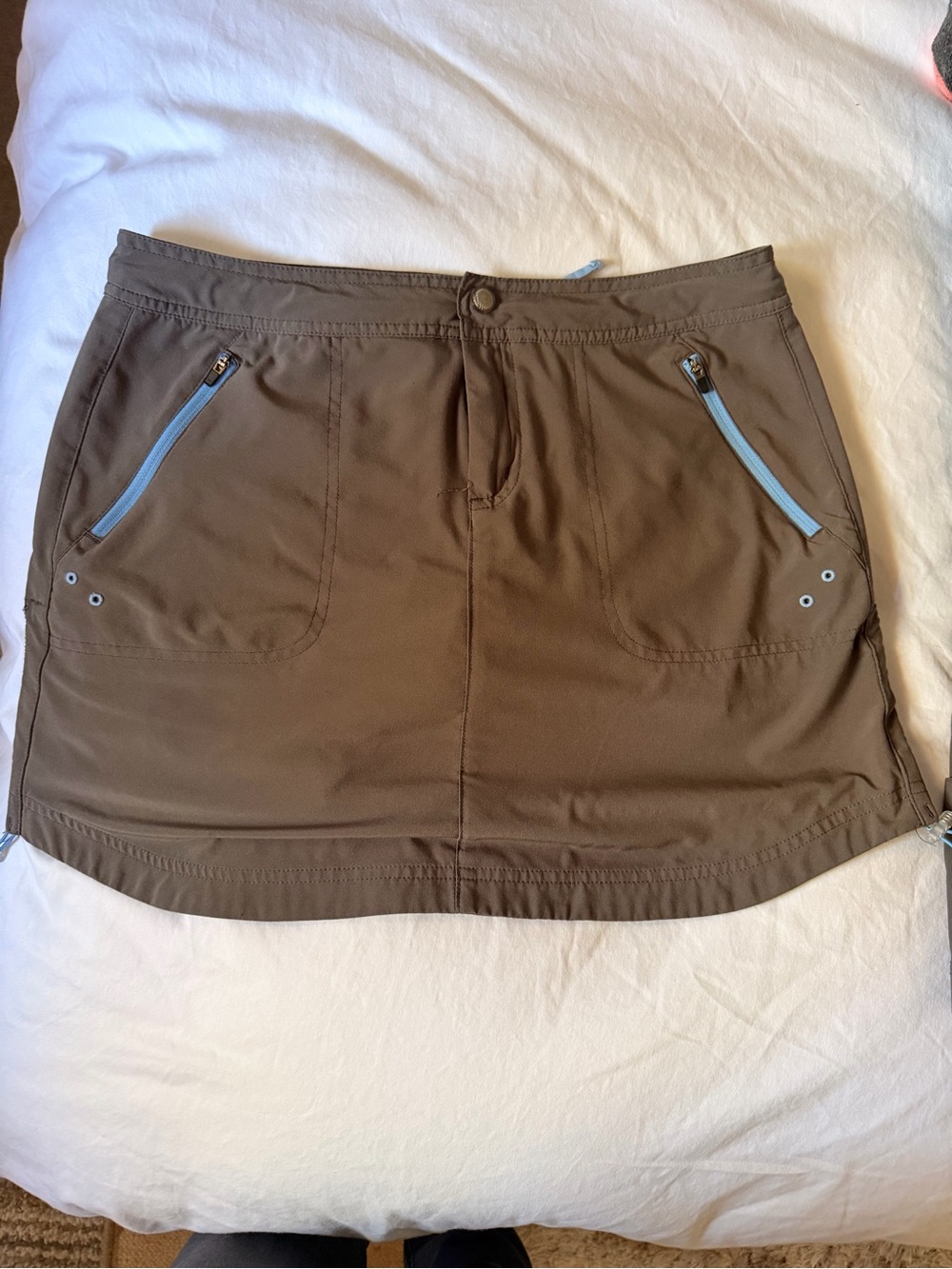 Title nine Rogue skirt Grey Active Mini Skort with Blue Zip Pockets and shorts
